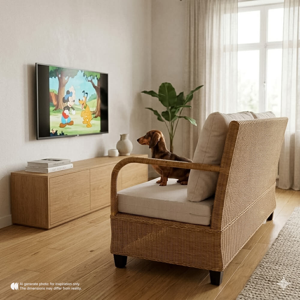 โซฟา 2 ที่นั่ง หวายแท้ PISAMAI รุ่น COUPLE SOFA แนว HOMIE MODERN โซฟานั่งเล่น ขนาด 130*85*96 CM สีธรรมชาติ